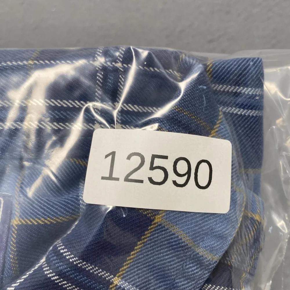 The North Face Shirt Mens Large Blue Plaid Flannel Long Sleeve Button Up Casual